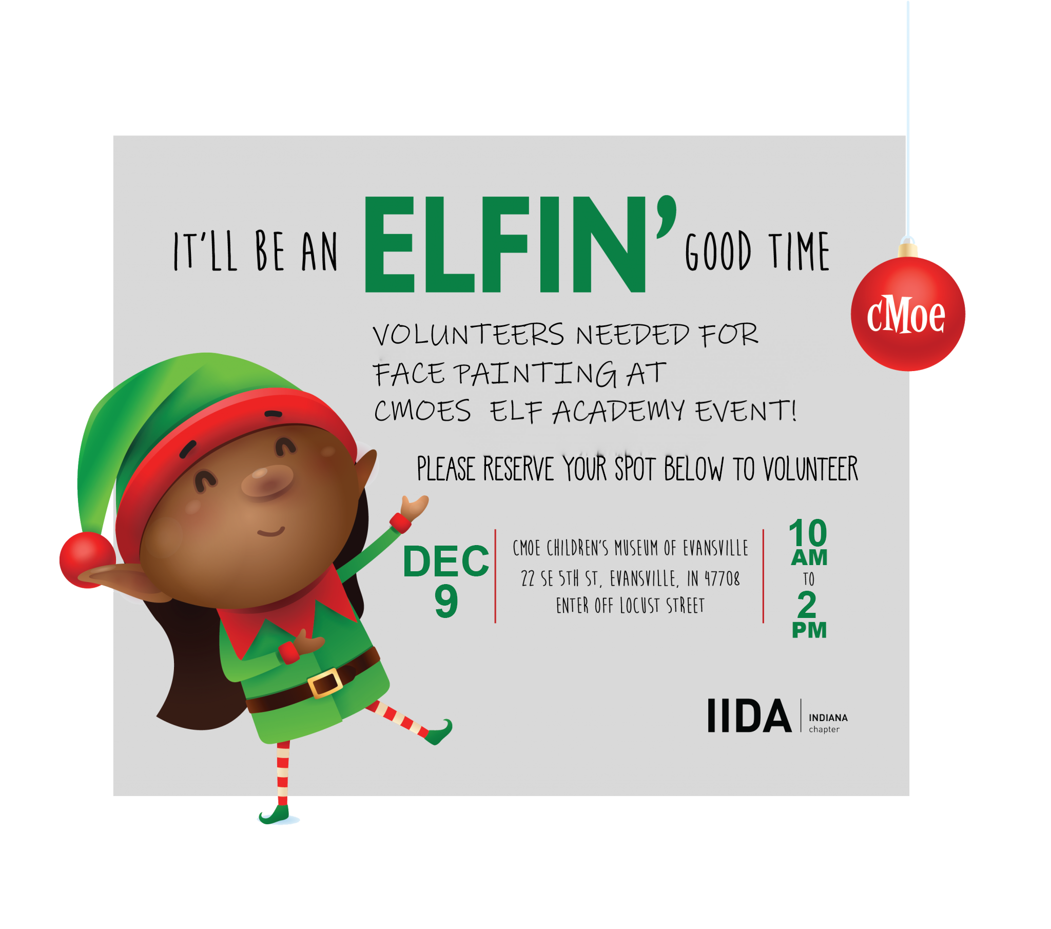 Volunteer event with cute elf